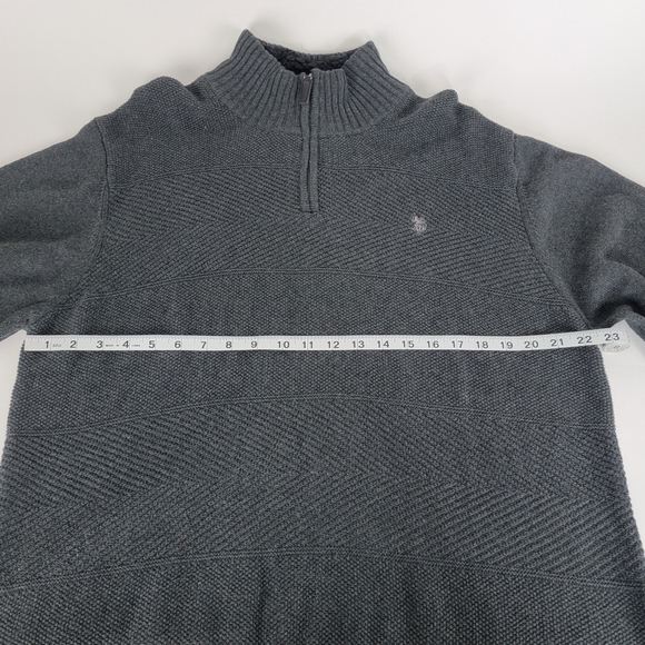 NWT US Polo Assn Pullover Quarter Zip High Neck Textured Sweater Faux Sherpa* - Picture 10 of 14